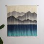 Blue and Grey Landscape Textile Wall Art | Dip-Dye Boho Tapestry | Handmade Wall Decor