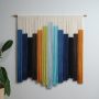 3D Multicolor Macrame Tapestry | Dip-Dyed Boho Wall Hanging | Cotton Yarn Fiber Art