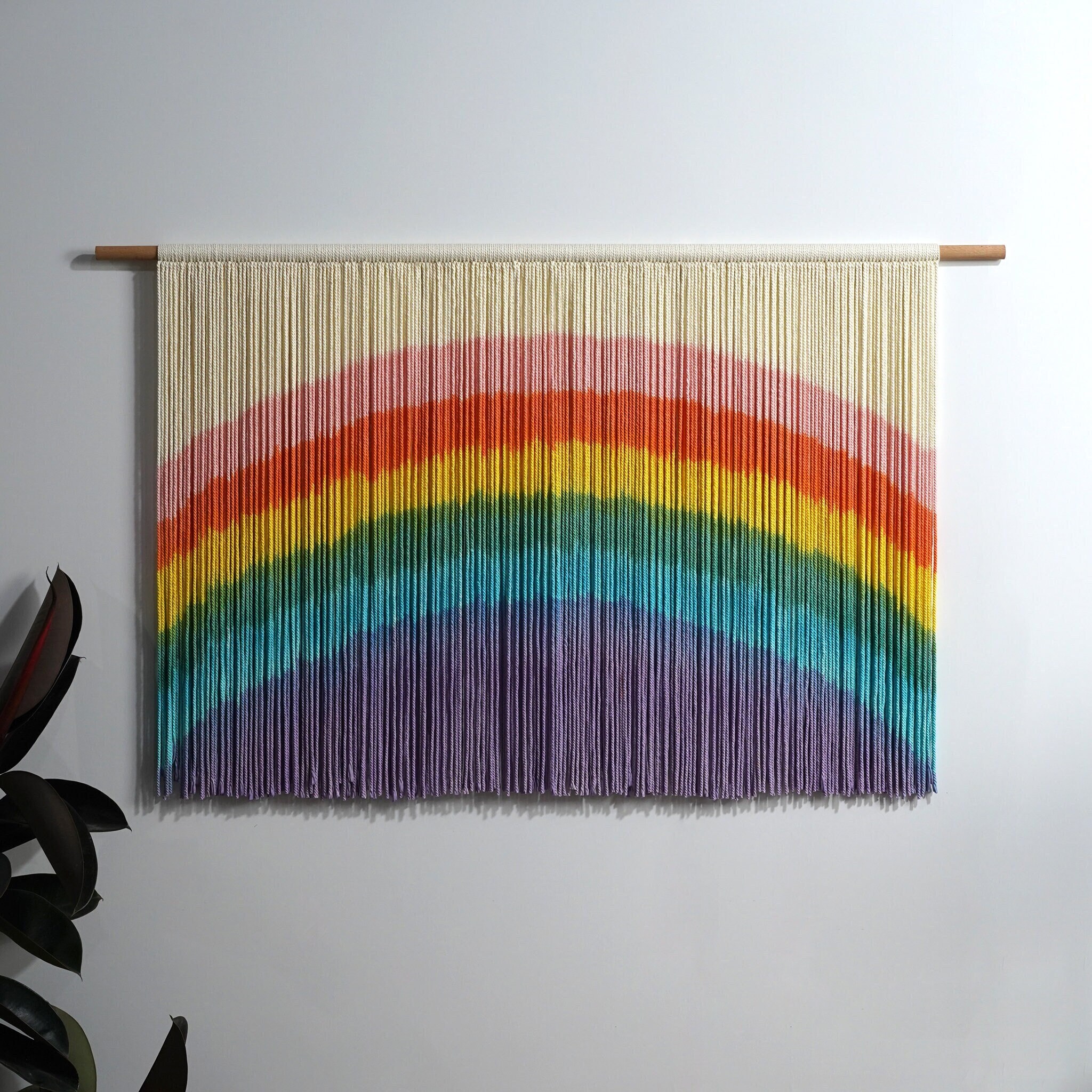 Rainbow Boho Wall Art | Handmade Fiber Rainbow | yfine