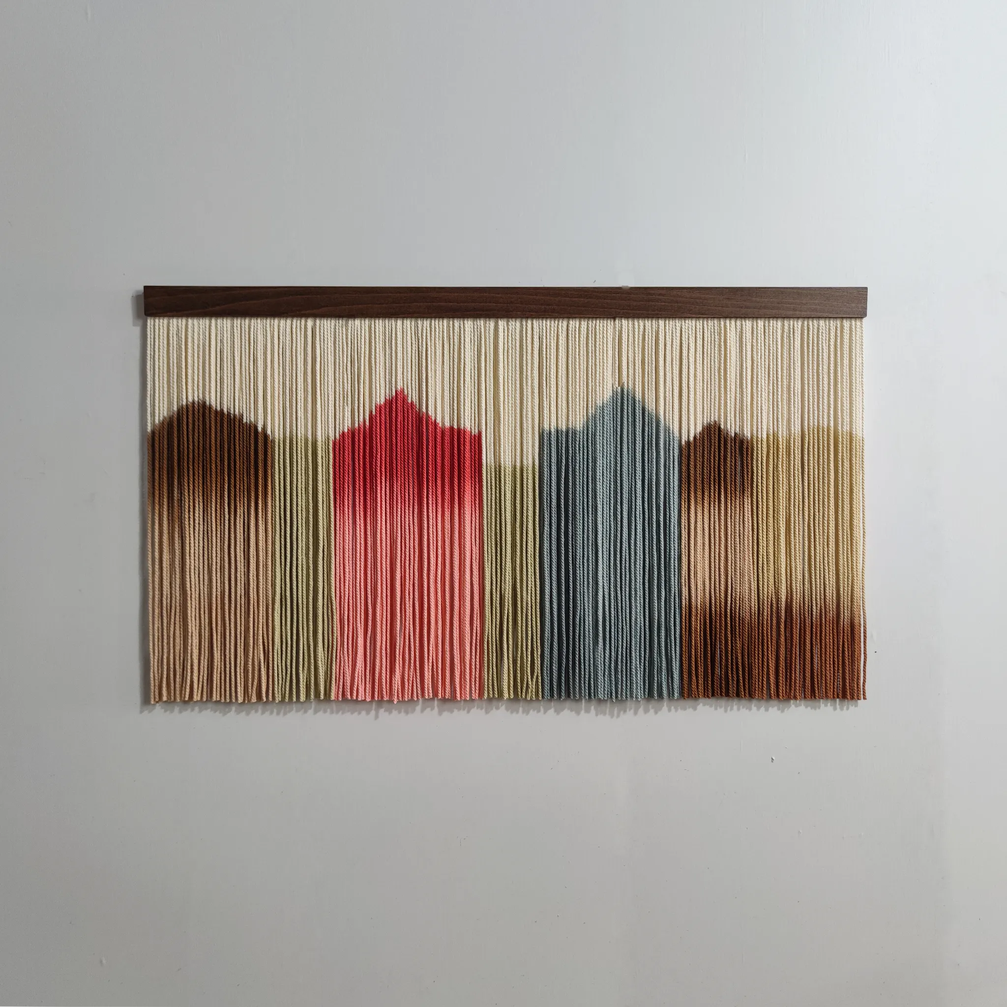 Sunburst Round Macrame, Handwoven Boho Wall Art,Large Dip Dye Tapestry, Cotton Rope Mountain Wall Hanging