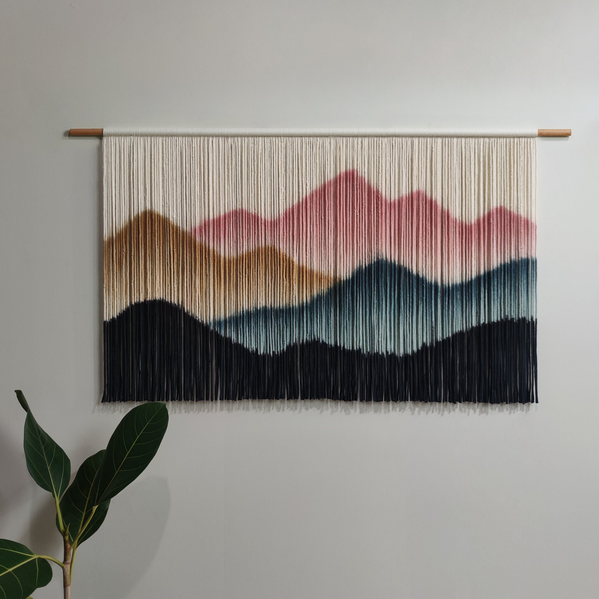 Vintage Boho Macrame Art | Mountain Tapestry | yfine