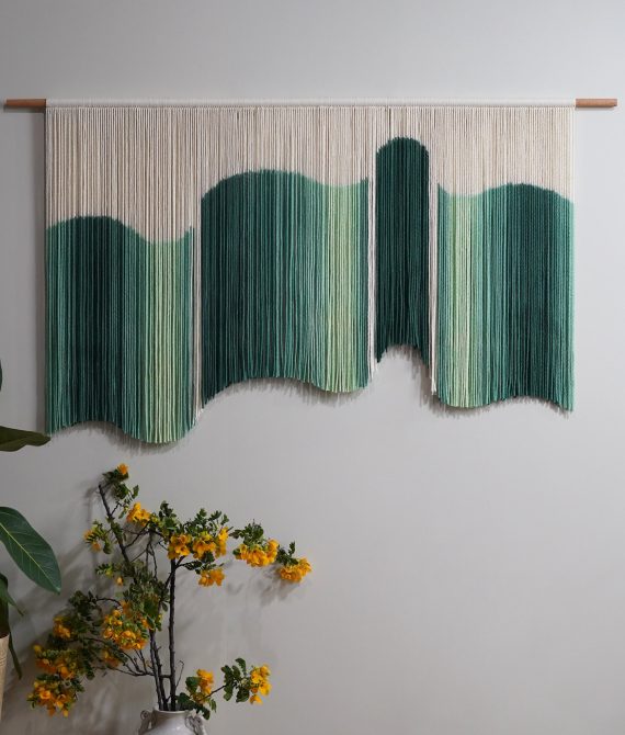 Green Boho Macrame Wall Art | Dip Dyed Decor​ | yfine