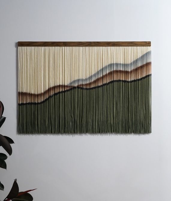 Retro Boho Macrame Tapestry | Mountain Textile Art​ | yfine