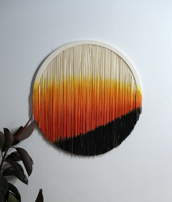 Round Boho Macrame | Dip Dye Textile Circle​​ | yfine