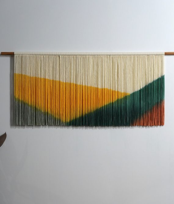 Geometric Boho Tapestry | Dip-Dye Textile Wall Art​ | yfine