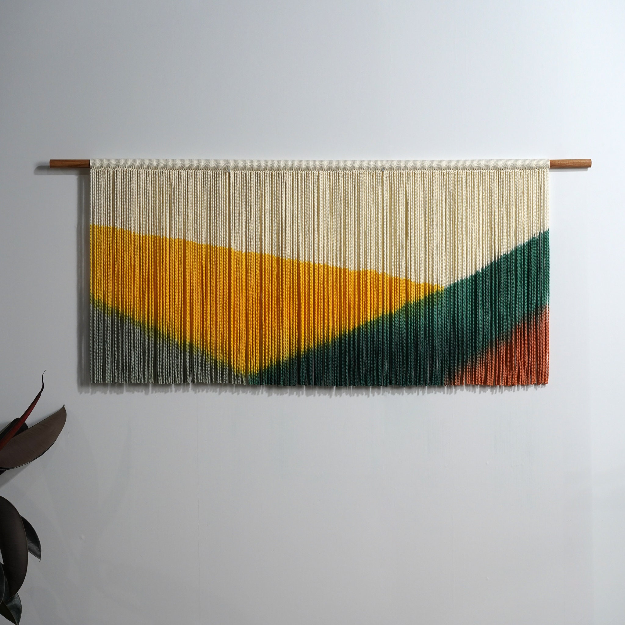 Geometric Boho Tapestry | Dip-Dye Textile Wall Art | yfine