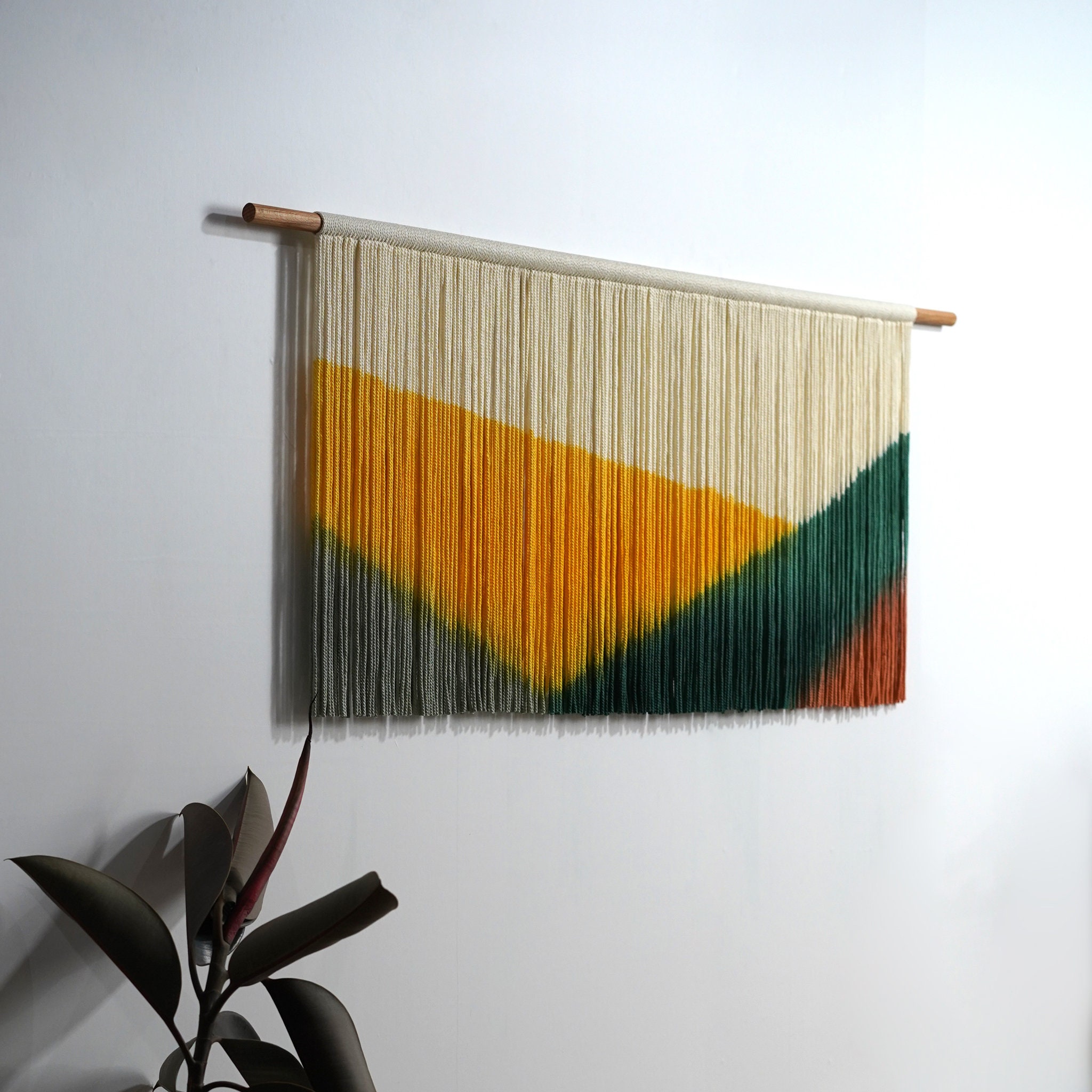 Geometric Boho Tapestry | Dip-Dye Textile Wall Art | yfine - Image 2